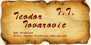 Teodor Tovarović vizit kartica